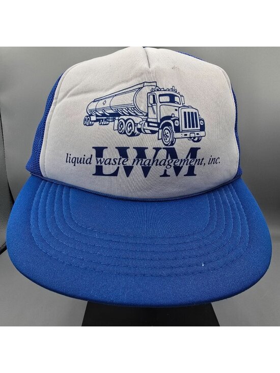 Vintage 80s/90s Distressed LWM Liquid Waste Management, Inc. ASI Trucker Hat